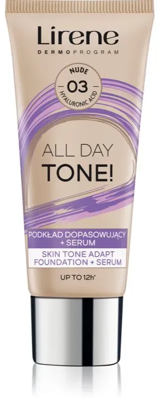 Lirene ALL DAY TONE! Hydratisierendes Make Up für ein strahlendes Aussehen der Haut Farbton 03 Nude 30 ml