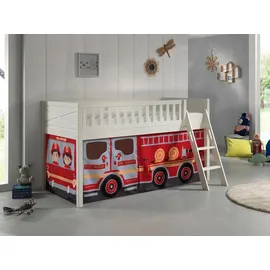58 aufm Kessel Kinderbett Karyl 90 x 200 cm Massivholz weiß