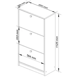 Akord Schuhkipper 60 x 113 x 28,5 cm geschlossen / Erle