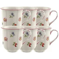 Villeroy & Boch 10-2395-4870 Petite Fleur Becher mit Henkel, Porzellan, Weiß, 32.20 x 21.5 x 11.70 cm, 6 Einheiten