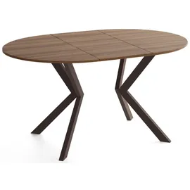 WFL GROUP Valio Ø 100 cm ausziehbar 140 cm braun
