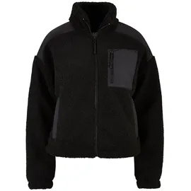 URBAN CLASSICS Ladies Sherpa Mix Winterjacke - Schwarz - S
