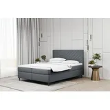 Fun Möbel Boxspringbett Schlafzimmerbett BONITA 180x200cm in Stoff Matt Velvet Dunkelgrau