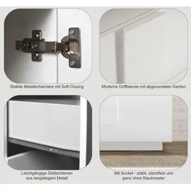 INOSIGN Mehrzweckschrank INOSIGN "Jupiter, Höhe 193 cm, Stauraumschrank 2 Türen - Soft Closing", weiß (weiß hochglanz lack), B:121cm H:193cm T:44cm, Schränke, Mehrzweckschrank, Highboard, moderne Griffblende, FSC, cleveres Stauraumkonzept