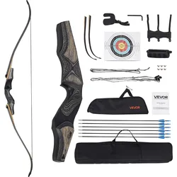VEVOR Takedown Recurvebogen Holzbogen Pfeile Kit Jagd Praxis 13,61kg 1524mm