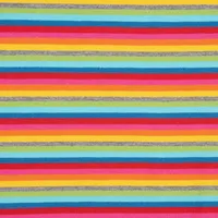 SCHÖNER LEBEN. Baumwolljersey Jersey Streifen Regenbogenfarben bunt 1,4m Breite