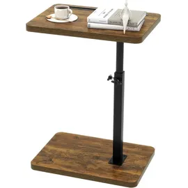 luxuskollektion Beistelltisch C-Form Höhenverstellbar Rotierbar Braun