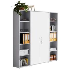 MID.YOU Office Edition Aktenschrank 173 x 33 x 186 cm grau, weiß