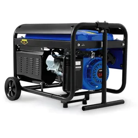 Eberth 2200 Watt Notstromaggregat Stromerzeuger Stromaggregat mit Fahrwerk, 5,5 PS Benzinmotor, 4-Takt, 1-Phase, 2x 230V, 1x 12V, automatischer Voltregler AVR, Ölmangelsicherung, Tankanzeige