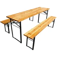 Svita Bierzeltgarnitur 3-tlg. Tisch 165 x 50 cm Natur