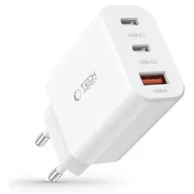 TECH-PROTECT Nc30W 3-Port-Netzwerk-Ladegerät Pd30W/Qc3.0 Weiss / Usb-a Qc 30w Wandladegerät – Weiß