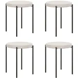 HOMCOM 4er-Set Esszimmerhocker Stapelbar Esszimmerstühle Küchenstuhl mit gepolstertem Sitz, Samtoptik Sitzhocker Samt für Küche Esszimmer Metall 41,5 x 41,5 x 46 cm