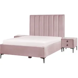 Schlafzimmer komplett Set 3-teilig rosa 140 x 200 cm SEZANNE