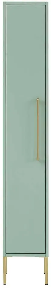 Badseitenschrank in Mintgrün & Gold Metallgriff