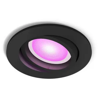 Philips Hue LED-Einbauspot Centura 1er Pack White&Color Ambiance Schwarz Ø 9 cm