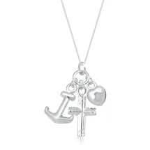 Elli Halskette Kreuz Herz Anker 925 Silber