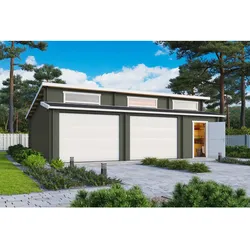 Nordic Holz Garage HAWAII – Holzgarage mit Sektionaltor, 820 × 579 cm