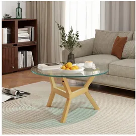 Homcom Couchtisch Transparent Metall Ø80 x 45 cm