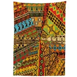 ABAKUHAUS Tischdecke eckig 140 x 200 cm Braun Gelb