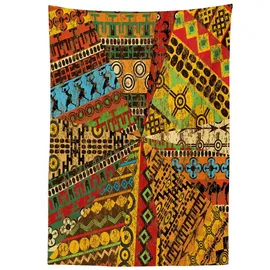 ABAKUHAUS Tischdecke eckig 140 x 200 cm Braun Gelb