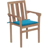 vidaXL Stapelbare Gartenstühle mit Kissen 6 Stk. Massivholz Teak