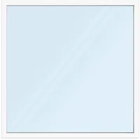 Fenster 2000 x 2000 mm, Kunststoff Profil aluplast IDEAL® 4000, Weiß, einteilig festverglast, 2-fach Verglasung, individuell konfigurieren