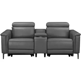 OTTO home 2-Sitzer OTTO HOME "LUND, Kinosofa, Relaxfunktion, TV-Sessel, manuell/elektrisch (USB-A)", grau, B:195cm H:97cm T:99cm, Kunstleder 100% Polyurethan, Sofas, Kopfteilverstellung, Getränkachhalter, u. Staufach