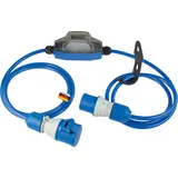 as - Schwabe – CEE Stromzähler ROCO, MID konform, Wechselstromzähler im Kunststoffgehäuse, 5+1- stellig analog, für Abrechnungszwecke, 230V/16A/max. 3500W, IP44 den Außenbereich, Schwarz/Blau, 61762