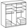 WIMEX Level 200 x 236 x 58 cm weiß/Grauglas