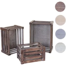 MCW Holzkiste MCW-C56 3er-Set braun