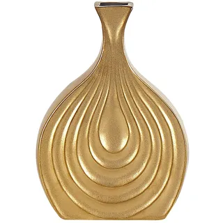 Beliani Dekovase THAPSUS Steinzeug 25 cm, Dekoration, Vasen, Keramikvasen
