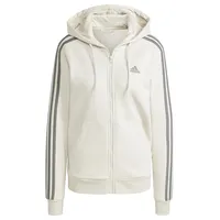 Adidas Damen Essentials 3-Stripes Full-Zip Fleece Hoodie, Alumina, L