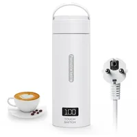 Flintronic Reise Elektrisch Wasserkocher, 380ML Mini Electric Kettle, 220 V/ 300W Thermoskanne, 304 Stainless Steel Liner, Kleiner Tragbarer Elektrischer Wasserkocher mit Automatischer Abschaltung