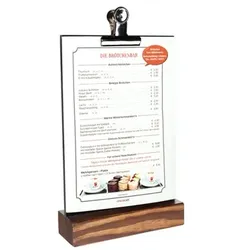 DECOR SERVICE Tisch-Kreidetafel mit Clip, dunkelbraun, A5, 1 Stk.