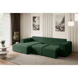 altdecor Ecksofa Cord 2-Sitzer Grün