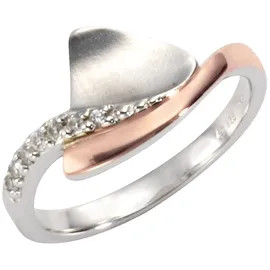 ZEEme Silber 925 zweifarbig mit Zirkonia weiß Gr.: 52