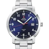 Swiss Military SM34083.09 Herrenuhr 40mm 5ATM - Silber/Blau