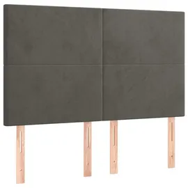 vidaXL Boxspringbett mit Matratze & LED Dunkelgrau 140x190 cm Samt