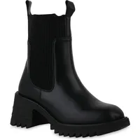 VAN HILL Damen Leicht Gefütterte Klassische Stiefeletten Profilsohle Schuhe