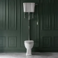 Stand-Toilette mit hohem Spülkasten, Toilettensitz in Weiß - Farbe des Zubehörs in Chrom, Schwarz, Gold, Bronze - Richmond Hudson Reed