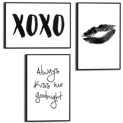 Reinders! Wandbild »Kußmund Modern - Minimalistisch - Lippen«, (3 St.) Reinders! Farbe Bild(er): schwarz/weiß