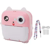 24MP 5V 1080P 720P 2, 4 Zoll Display USB Sofortbildkamera Digitaldruckkamera Kind Selfie Kamera Spielzeug für Mädchen Kleinkind (Rosa)