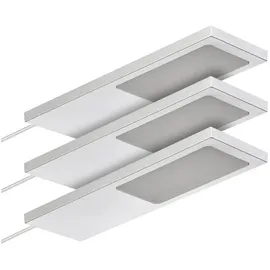 SO-Tech SOTECH LED-Möbelleuchte GIULIA II ohne Sensor silbergrau, 2700K warmweiß inkl. Trafo & Verteiler, 3er Set