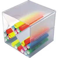 Deflecto Organisationsbox Cube, 4 Fächer, glasklar