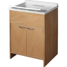Cr Waschtrog mit Unterschrank mit 2 Türen, LxBxH: 600x500x850mm