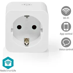 Nedis SmartLife Smart Stecker - Wi-Fi - IP21 - Leistungsmesser - 3680 W - Type F (CEE 7/3) - 0 - 55 °C - Android / IOS - Weiss - 1 Stück