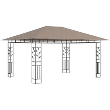 vidaXL Pavillon mit Moskitonetz 4x3x2,73 m Taupe 180 g/m2