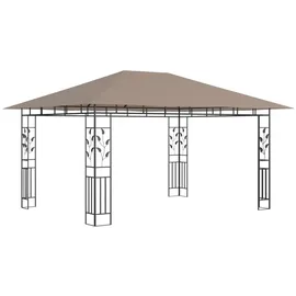 vidaXL Pavillon mit Moskitonetz 4x3x2,73 m Taupe 180 g/m2