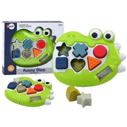 LEAN Toys Lernspielzeug Sortierer Dinosaurier Interaktiv Rassel Melodie-Puzzle Spielzeug grün