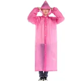 MAGICSHE Regenverdeck 2 Stück Regenponcho Regenmantel Transparent mit Kapuze rosa